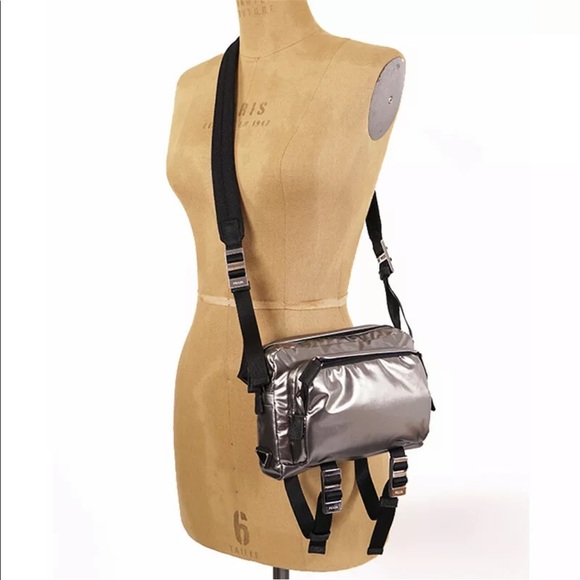 Auth NWT PRADA Silver Fabric Futuristic Bag - Picture 2 of 11